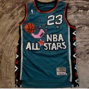 Michael Jordan All Star Mitchell & Ness Teal Hardwood Classics Jersey